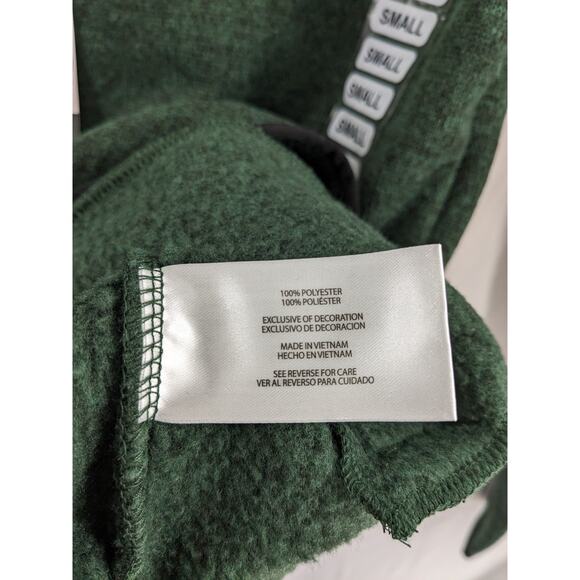 Eddie Bauer Fleece Sweater S Green Pullover High Neck Staple 1/4 Zip Pocket Cozy - Picture 8 of 12
